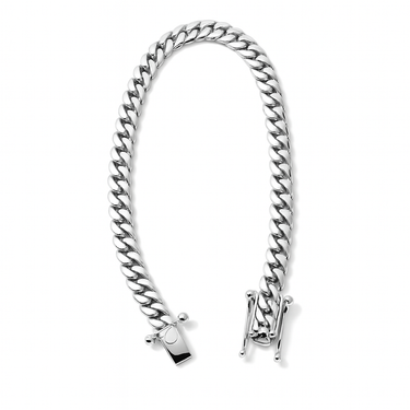7mm Handmade Cuban Bracelet Made of Pure 999 Solid Silver